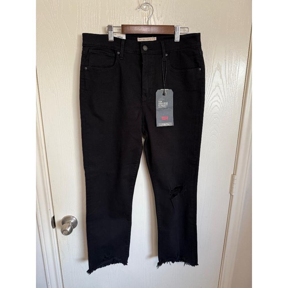 Levi’s 724 High-Rise Straight Cropped Jeans - Black Pixel (NWT)